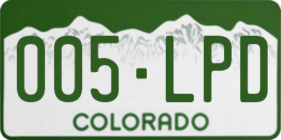 CO license plate 005LPD