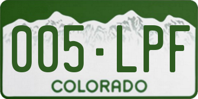CO license plate 005LPF