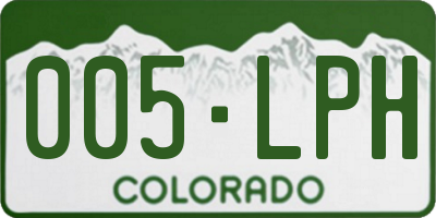 CO license plate 005LPH