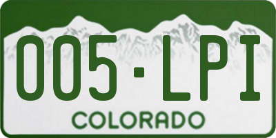 CO license plate 005LPI