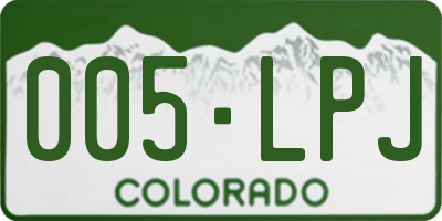 CO license plate 005LPJ