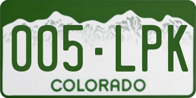 CO license plate 005LPK