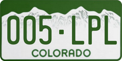 CO license plate 005LPL