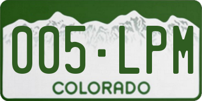 CO license plate 005LPM