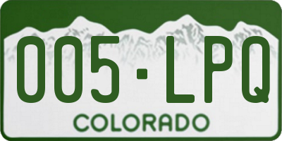 CO license plate 005LPQ