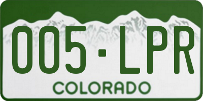 CO license plate 005LPR