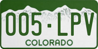 CO license plate 005LPV