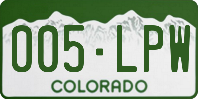 CO license plate 005LPW