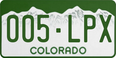CO license plate 005LPX