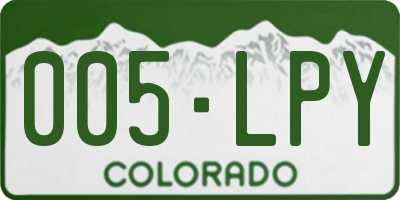 CO license plate 005LPY