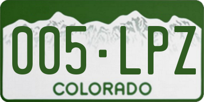 CO license plate 005LPZ