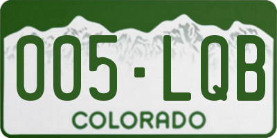 CO license plate 005LQB