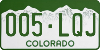 CO license plate 005LQJ