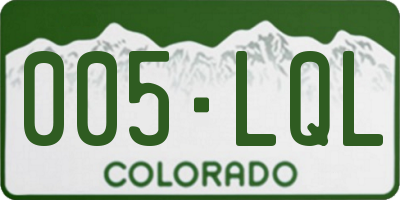 CO license plate 005LQL
