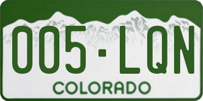 CO license plate 005LQN