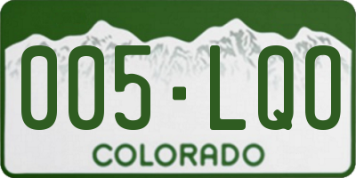 CO license plate 005LQO