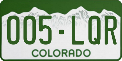 CO license plate 005LQR