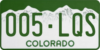 CO license plate 005LQS