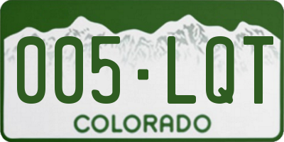 CO license plate 005LQT
