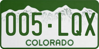 CO license plate 005LQX