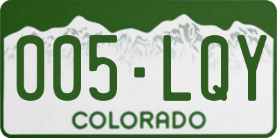 CO license plate 005LQY