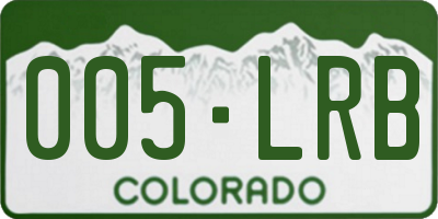 CO license plate 005LRB