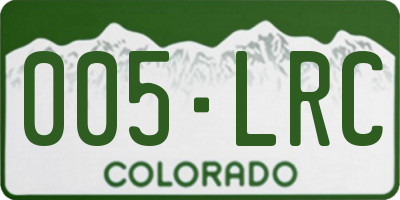 CO license plate 005LRC