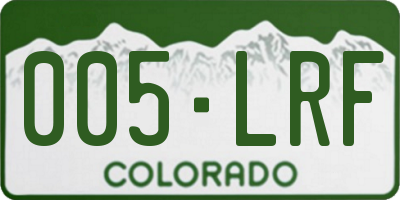 CO license plate 005LRF