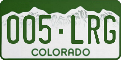 CO license plate 005LRG