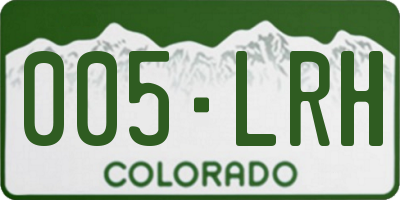 CO license plate 005LRH