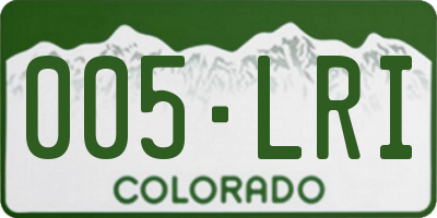 CO license plate 005LRI