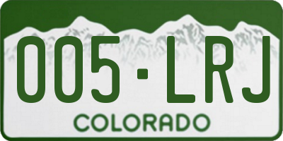 CO license plate 005LRJ