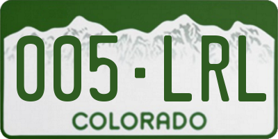 CO license plate 005LRL