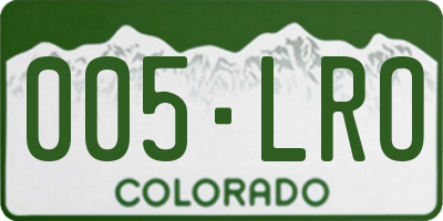 CO license plate 005LRO
