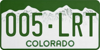 CO license plate 005LRT