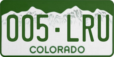 CO license plate 005LRU