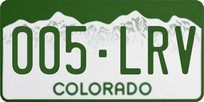 CO license plate 005LRV