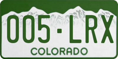 CO license plate 005LRX