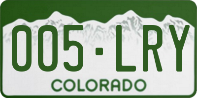 CO license plate 005LRY