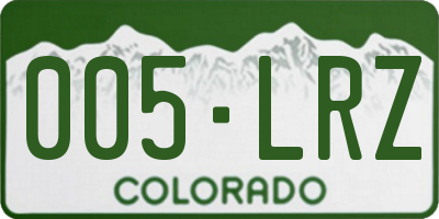 CO license plate 005LRZ