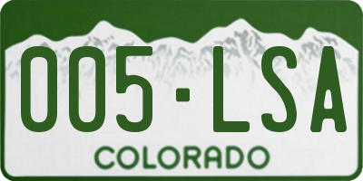 CO license plate 005LSA
