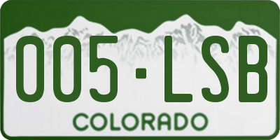 CO license plate 005LSB