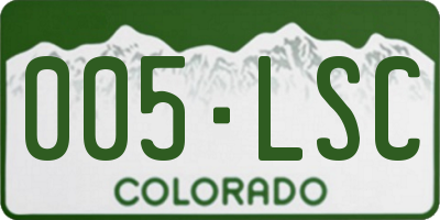 CO license plate 005LSC