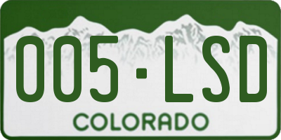 CO license plate 005LSD