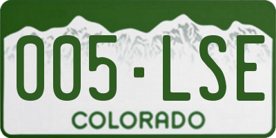 CO license plate 005LSE