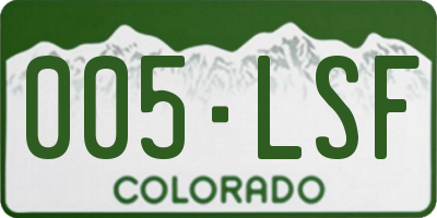 CO license plate 005LSF