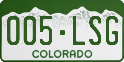 CO license plate 005LSG