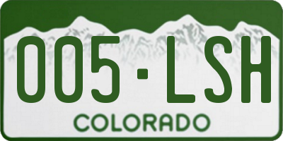 CO license plate 005LSH