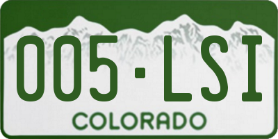 CO license plate 005LSI