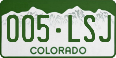 CO license plate 005LSJ